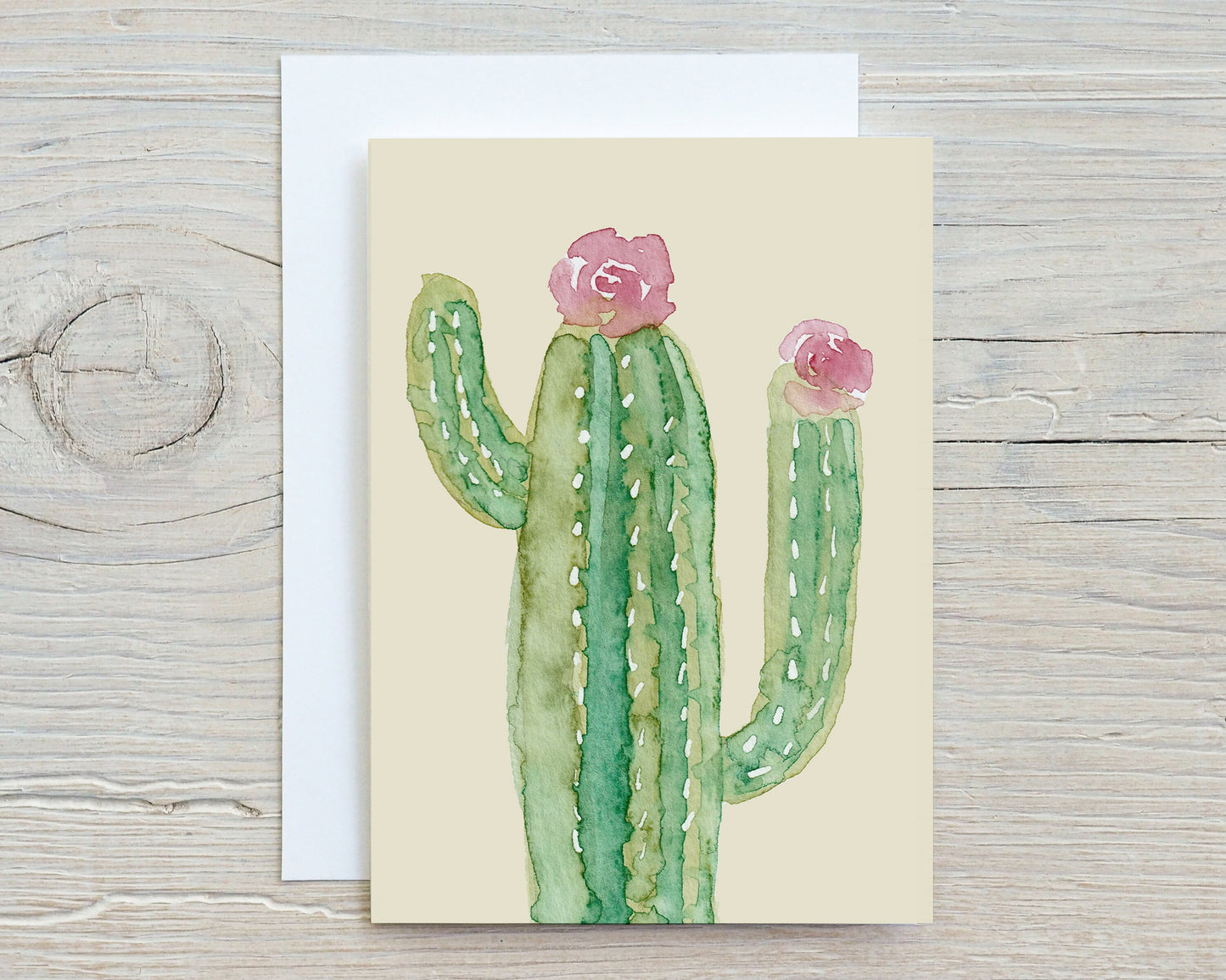 Watercolor Cactus Note Cards, Desert Art, Blank Cards