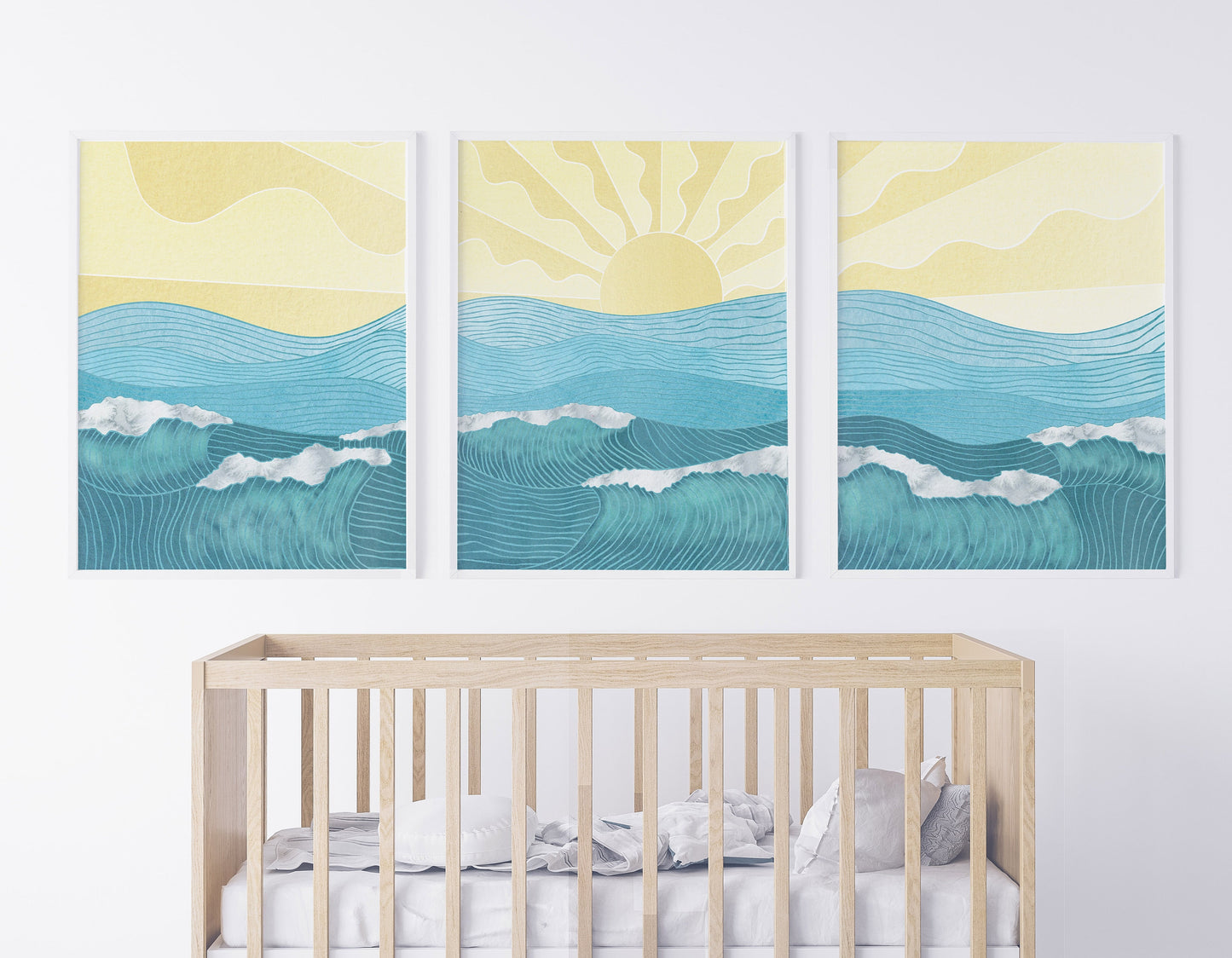 Ocean Waves Minimalist Seascape Art Prints