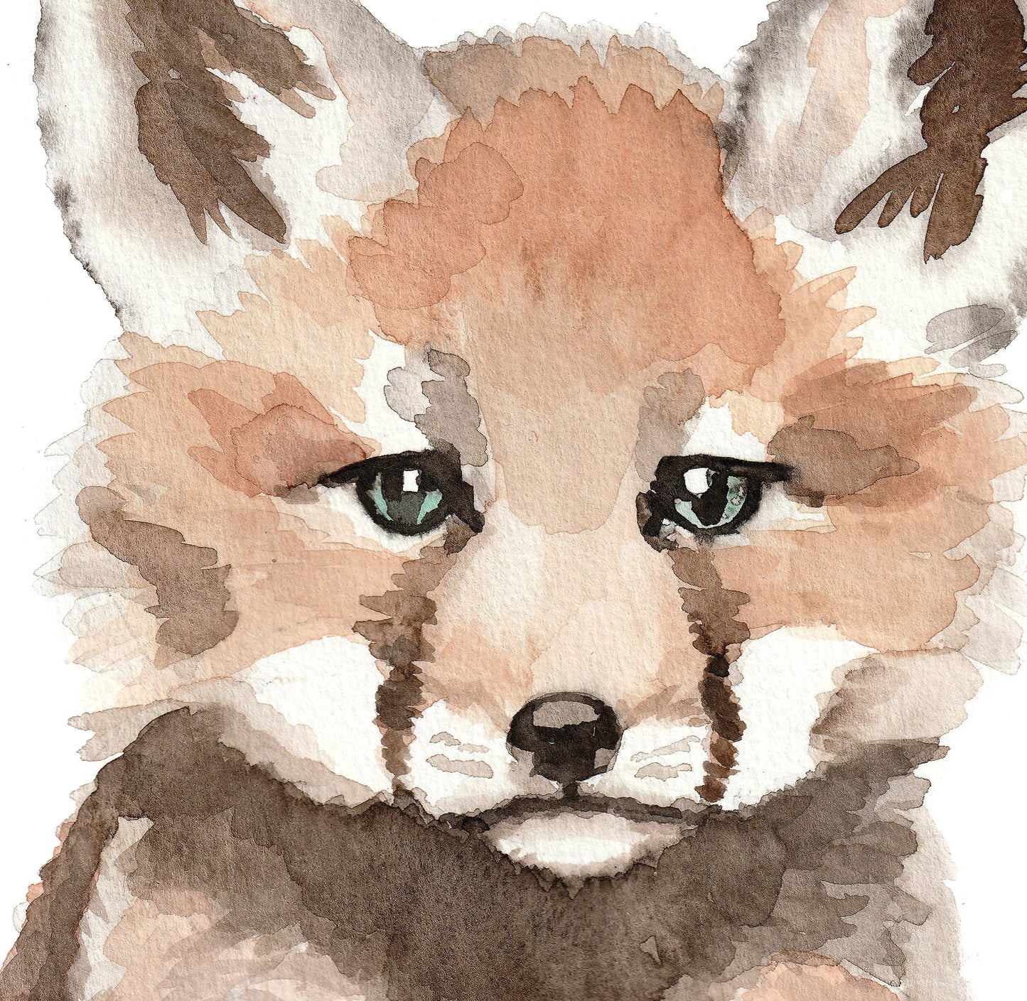 Set of 4 Woodland Baby Animals Watercolor Prints for Nursery, Child's Room Artwork