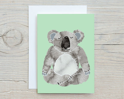 Yoga Animal Note Cards: Meditating Animal Art, Set of 6