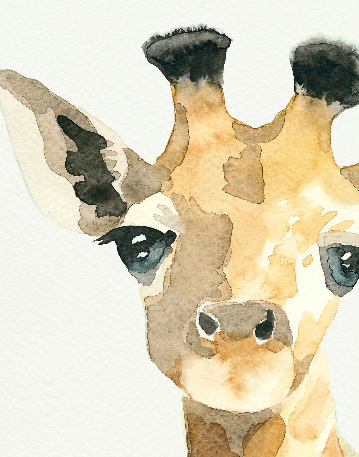 Set of 4 Baby Jungle Animal Watercolor Prints, Safari Animals, Nursery Art