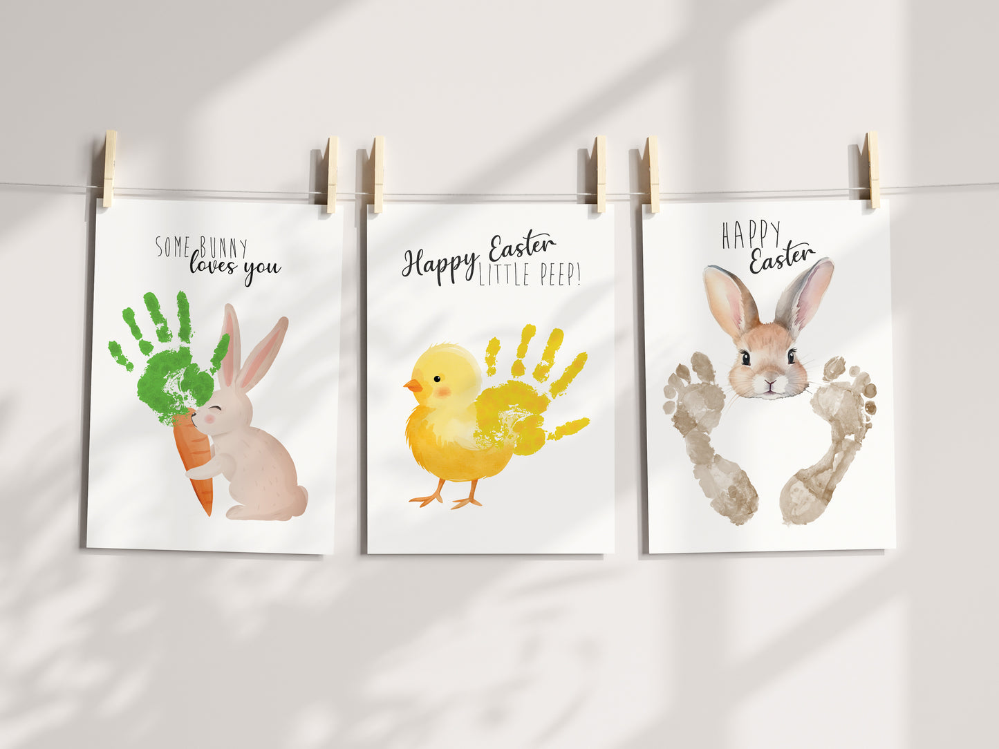 Easter Footprint Craft Bundle Printable (6 Designs) + Coloring Pages, Baby & Toddler Handprint Art, Easter Activity for Kids, Instant Download