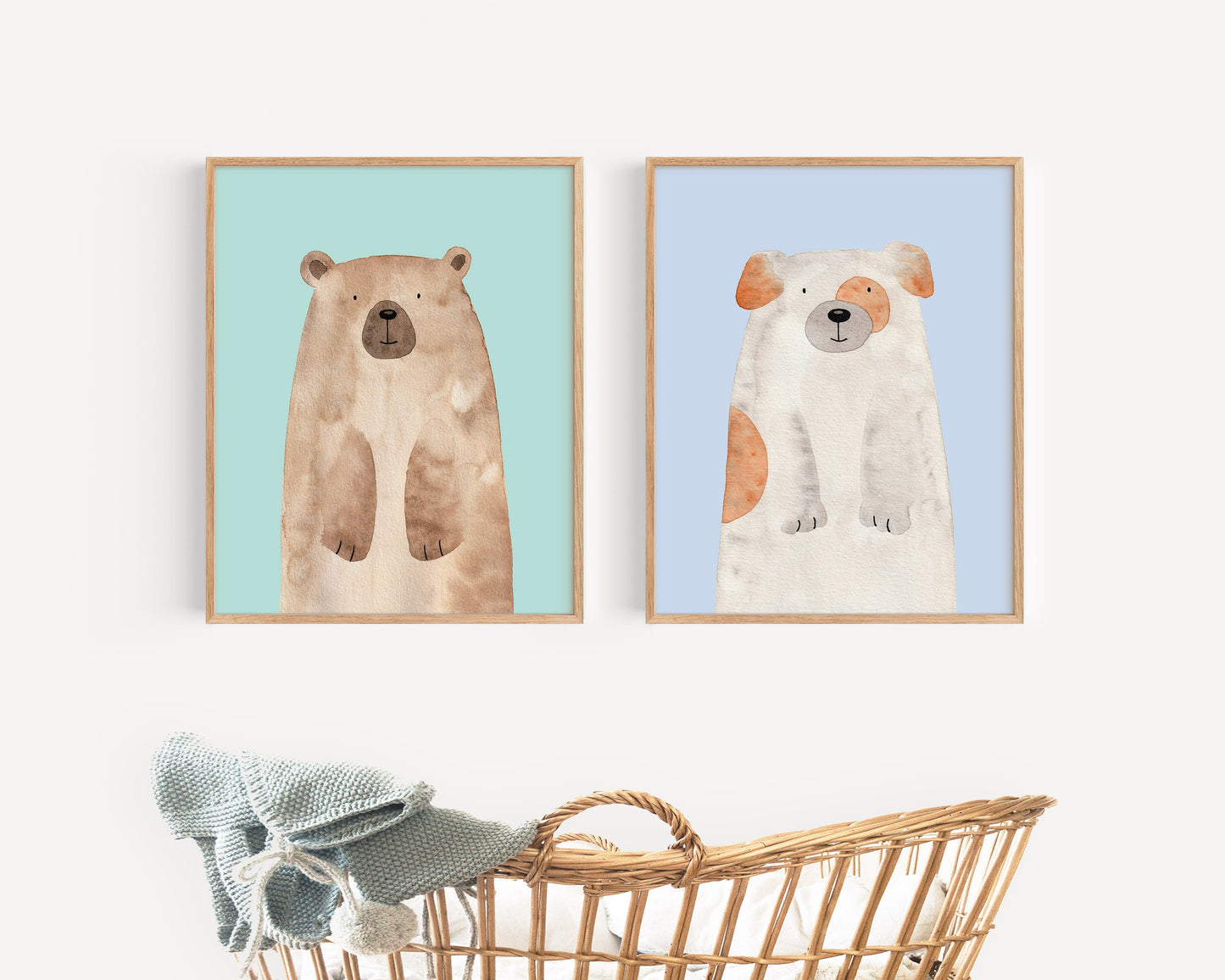 Choose 3 Watercolor Animal Prints, Nursery Decor, Farm Animals