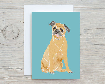 Adorable Dogs Note Cards, Modern Minimalist Art, Small Breed and Large Breed