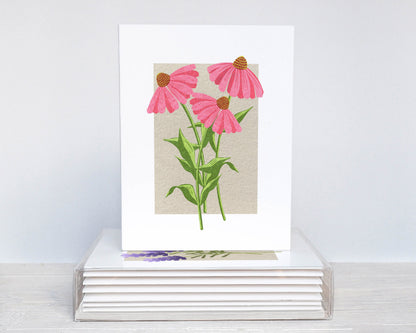 Botanical Flowers and Herbs Note Card Set, Medicinal Plants, Wildflowers