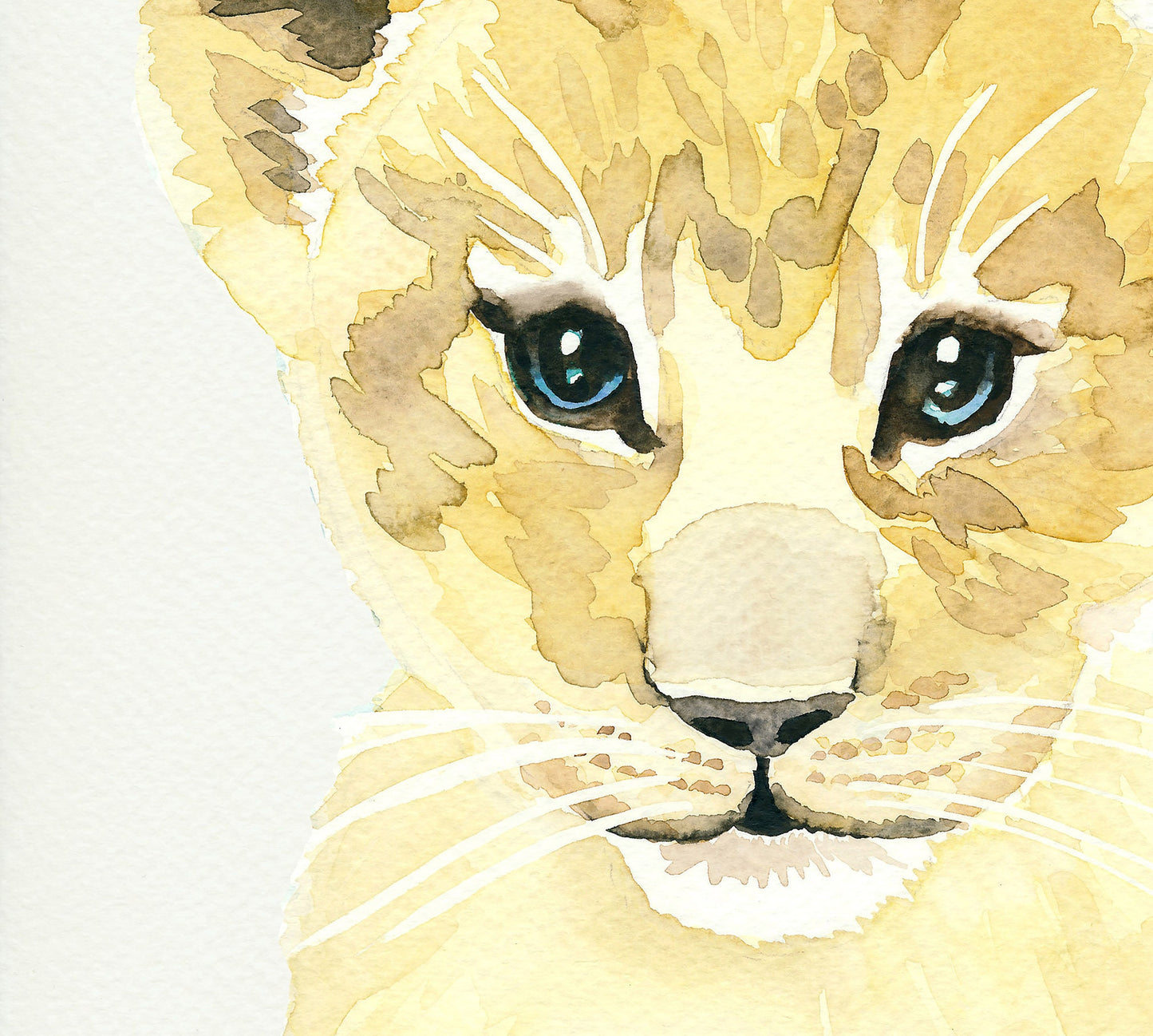 Set of 4 Baby Jungle Animal Watercolor Prints, Safari Animals, Nursery Art