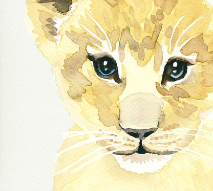 Set of 4 Baby Jungle Animal Watercolor Prints, Safari Animals, Nursery Art