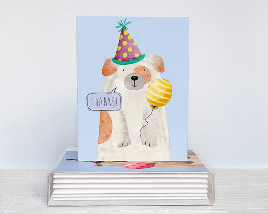 Birthday Thank You Cards, Adorable Animals with Hats, Kid's Stationary, Blank Note Cards