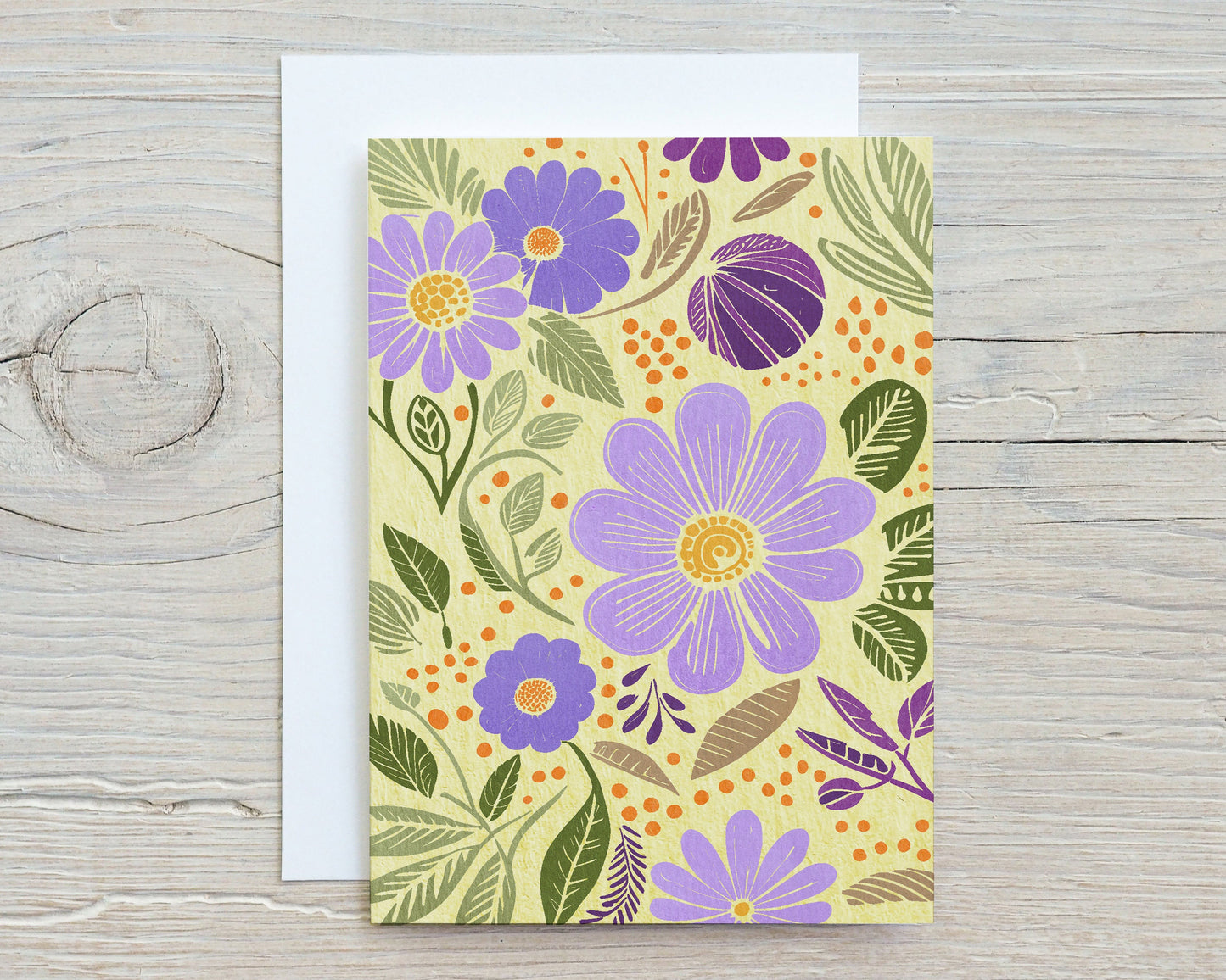 Set of Abstract Floral Illustration Note Cards