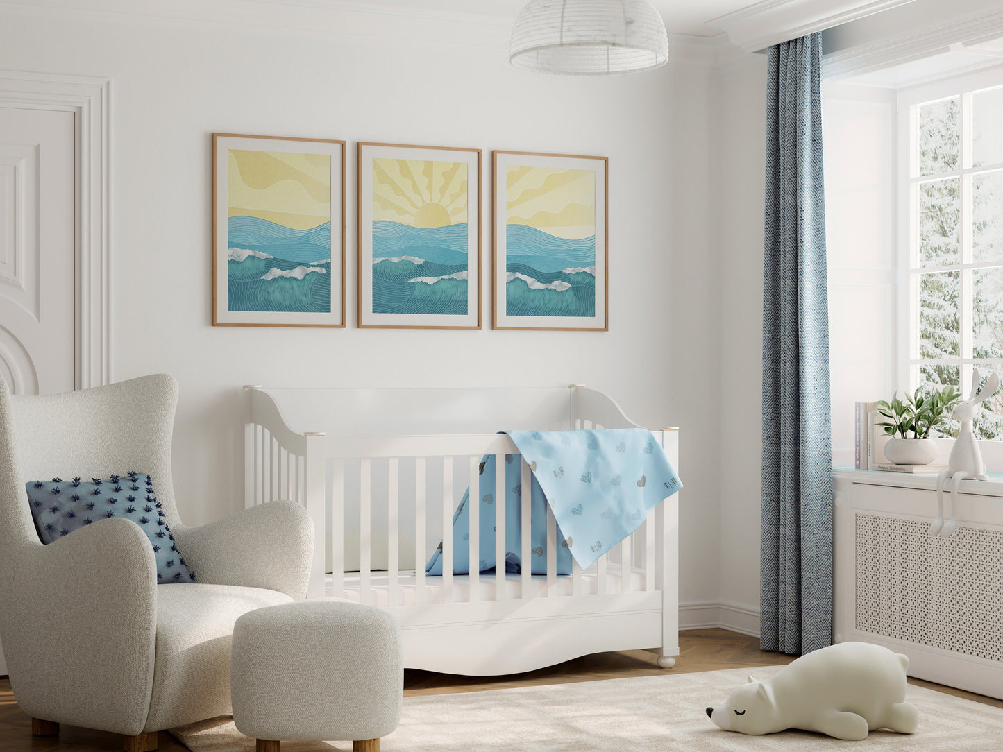 Ocean Waves Minimalist Seascape Art Prints