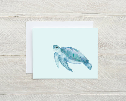 Watercolor Ocean Animals Note Card Set