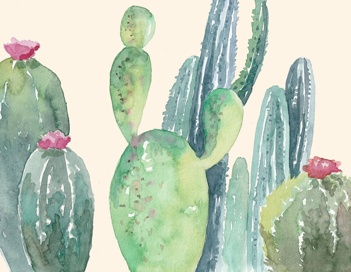 Personalized Monogram Initial Nursery Art, Llama and Cactus, Boho Nursery