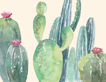 Personalized Monogram Initial Nursery Art, Llama and Cactus, Boho Nursery