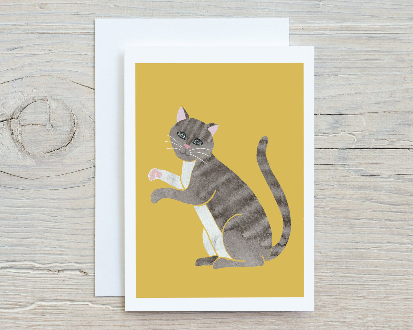 Whimsical Cat Note Cards, Colorful Modern Art, Set of 6