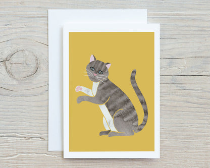 Whimsical Cat Note Cards, Colorful Modern Art, Set of 6
