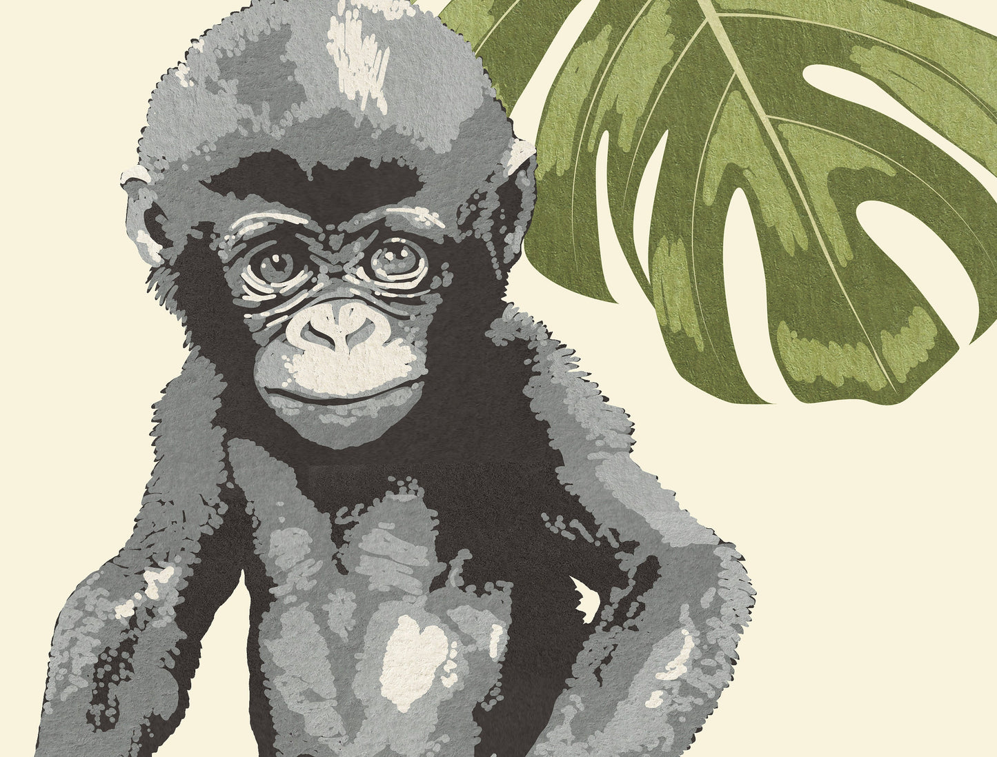 Baby Safari Animals Nursery Art Prints, Wood Cut Style
