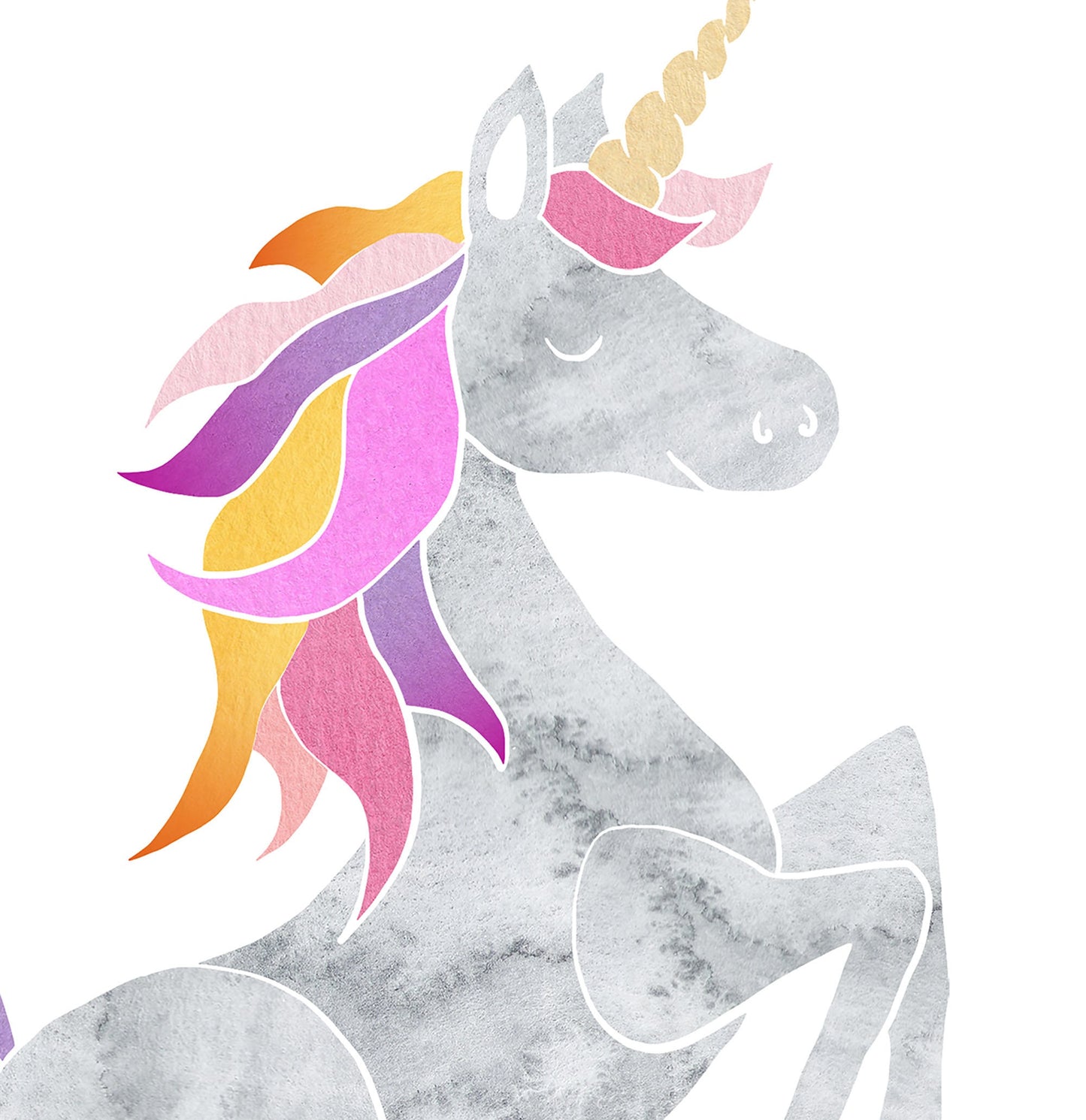 Personalized Monogram Rainbow Unicorn Child's Room Art Prints