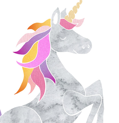 Personalized Monogram Rainbow Unicorn Child's Room Art Prints