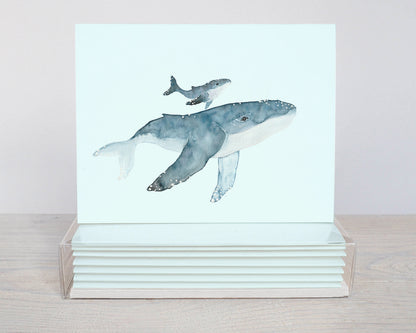 Watercolor Ocean Animals Note Card Set