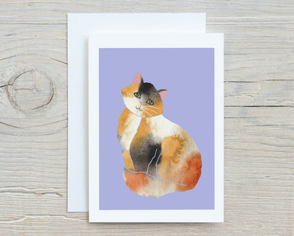 Whimsical Cat Note Cards, Colorful Modern Art, Set of 6