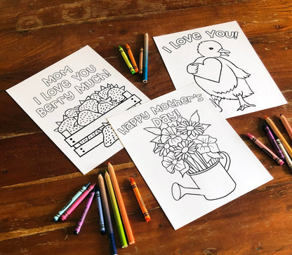 Mother's Day Coloring Pages, DIY Gift, Printable