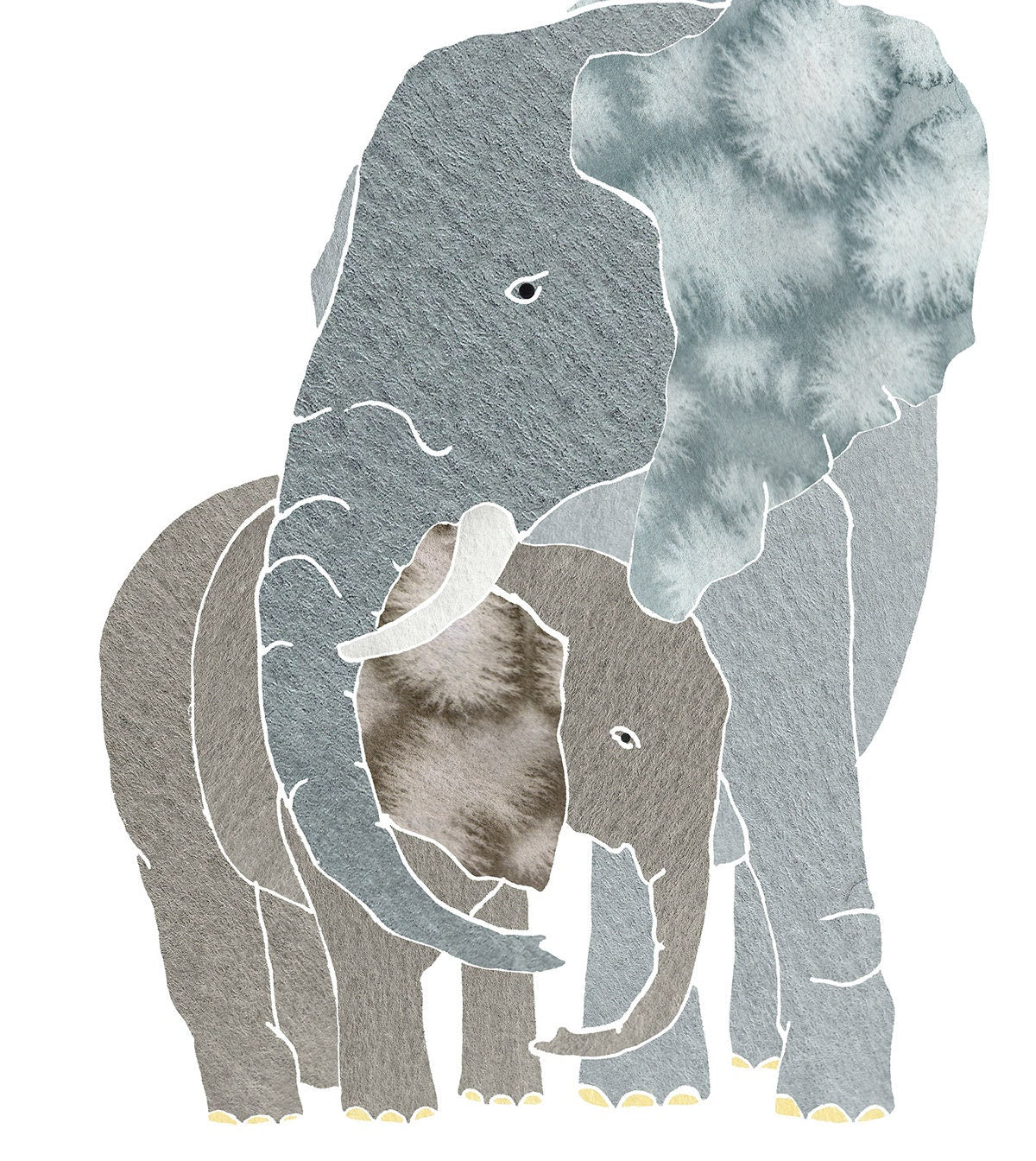 Mother and Baby Animals Art Prints, Nursery Decor, Set of 6