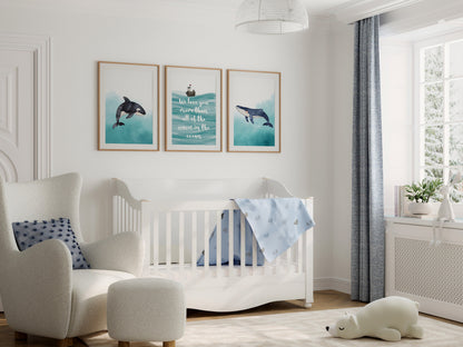 Serene Sea Creatures Nursery Art Prints