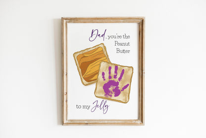 Father's Day Keepsake Handprint Footprint Set, DIY Card and Art Print