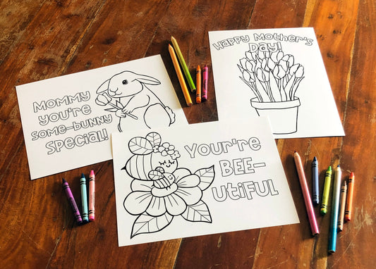 Mother's Day Coloring Pages, DIY Gift, Printable
