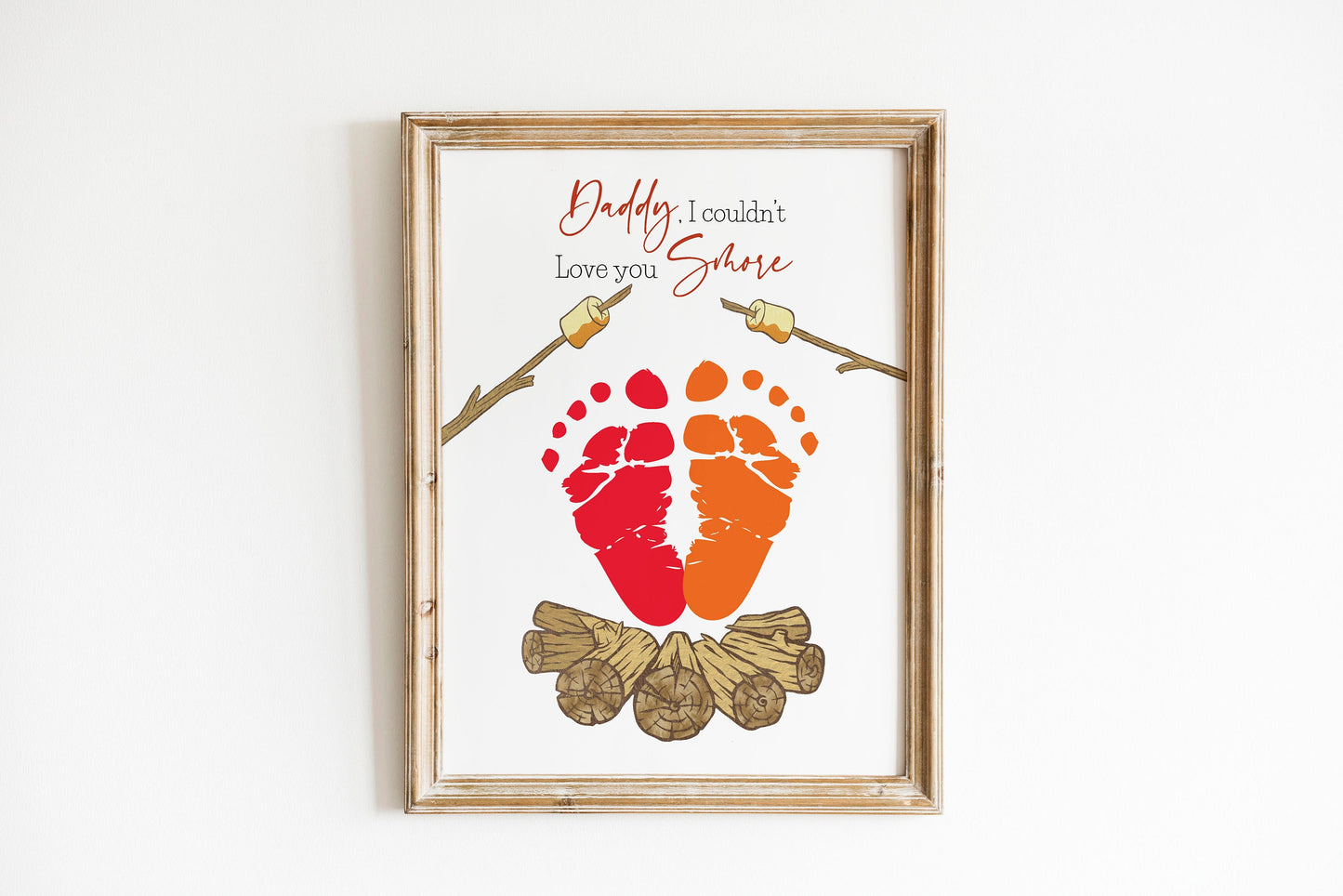 Father's Day Keepsake Handprint Footprint Set, DIY Card and Art Print
