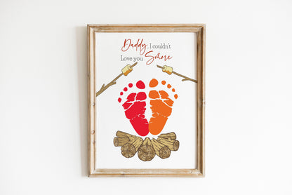 Father's Day Keepsake Handprint Footprint Set, DIY Card and Art Print