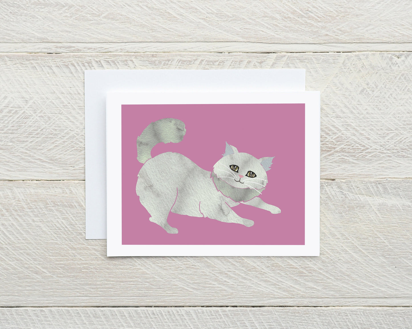 Whimsical Cat Note Cards, Colorful Modern Art, Set of 6