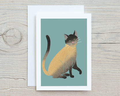 Whimsical Cat Note Cards, Colorful Modern Art, Set of 6