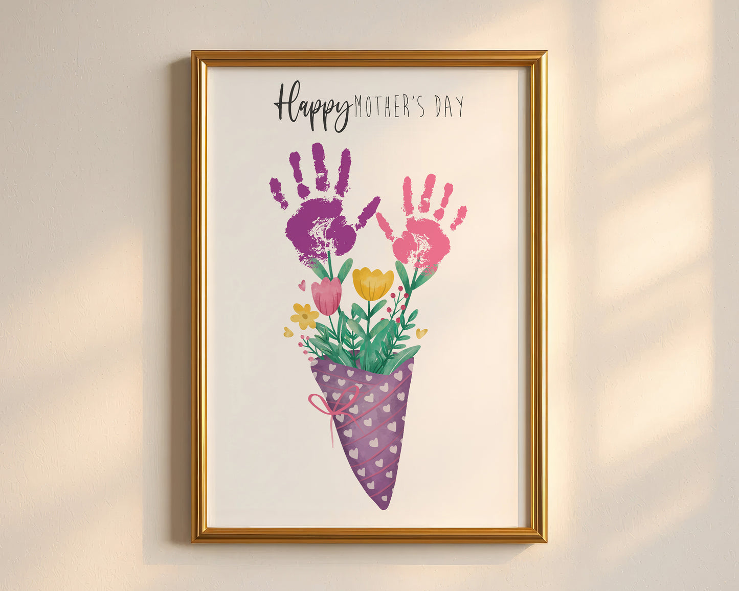 Mother’s Day Handprint Flower Keepsake Printable Bundle (6 Designs) + Coloring Pages, Gift for Mom Grandma, Baby Toddler Craft, Instant Download