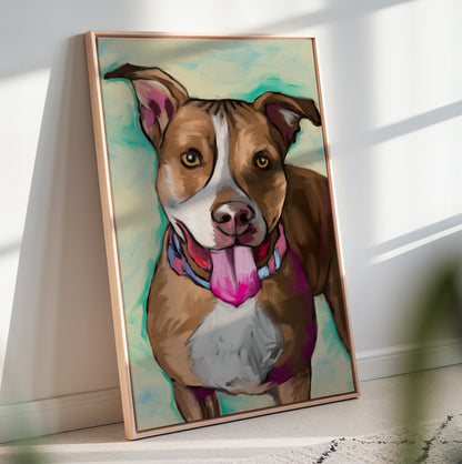 Custom Oil-Style Pet Portrait on Canvas