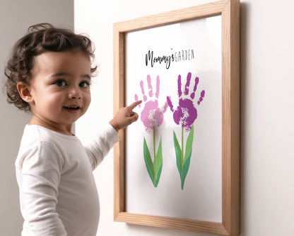 Mother’s Day Handprint Flower Keepsake Printable Bundle (6 Designs) + Coloring Pages, Gift for Mom Grandma, Baby Toddler Craft, Instant Download