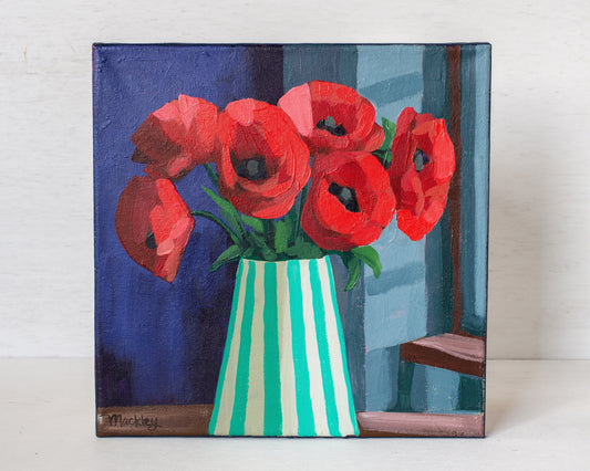 "Red Poppies and Stripes"