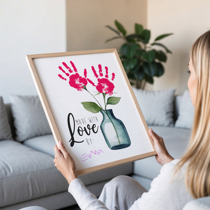Mother’s Day Handprint Flower Keepsake Printable Bundle (6 Designs) + Coloring Pages, Gift for Mom Grandma, Baby Toddler Craft, Instant Download