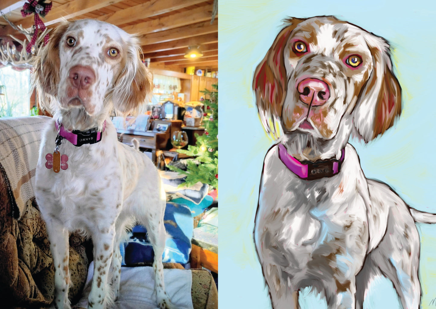 Custom Oil-Style Pet Portrait on Canvas