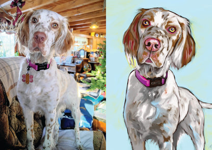 Custom Oil-Style Pet Portrait on Canvas