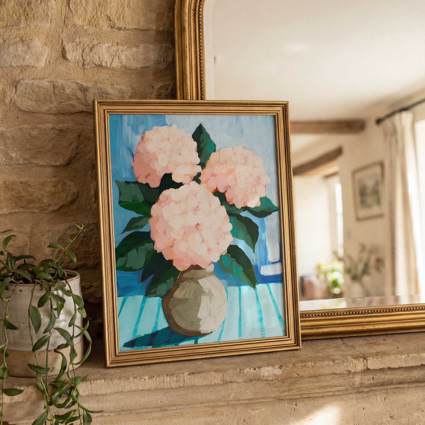 Peach Hydrangeas Fine Art Print