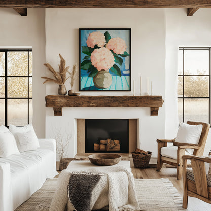 Peach Hydrangeas Fine Art Print