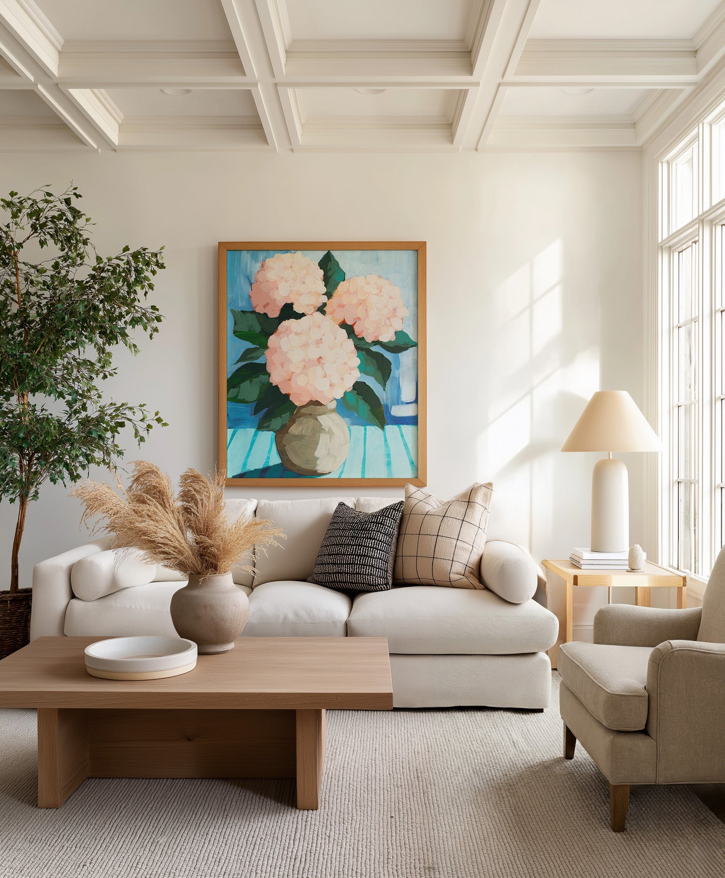 Peach Hydrangeas Fine Art Print