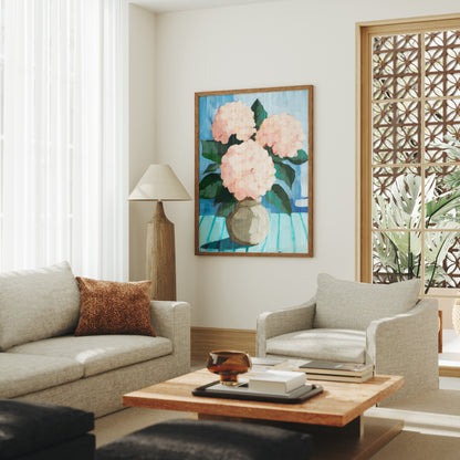 Peach Hydrangeas Fine Art Print