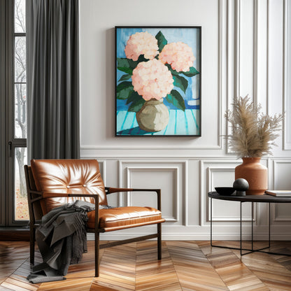 Peach Hydrangeas Fine Art Print