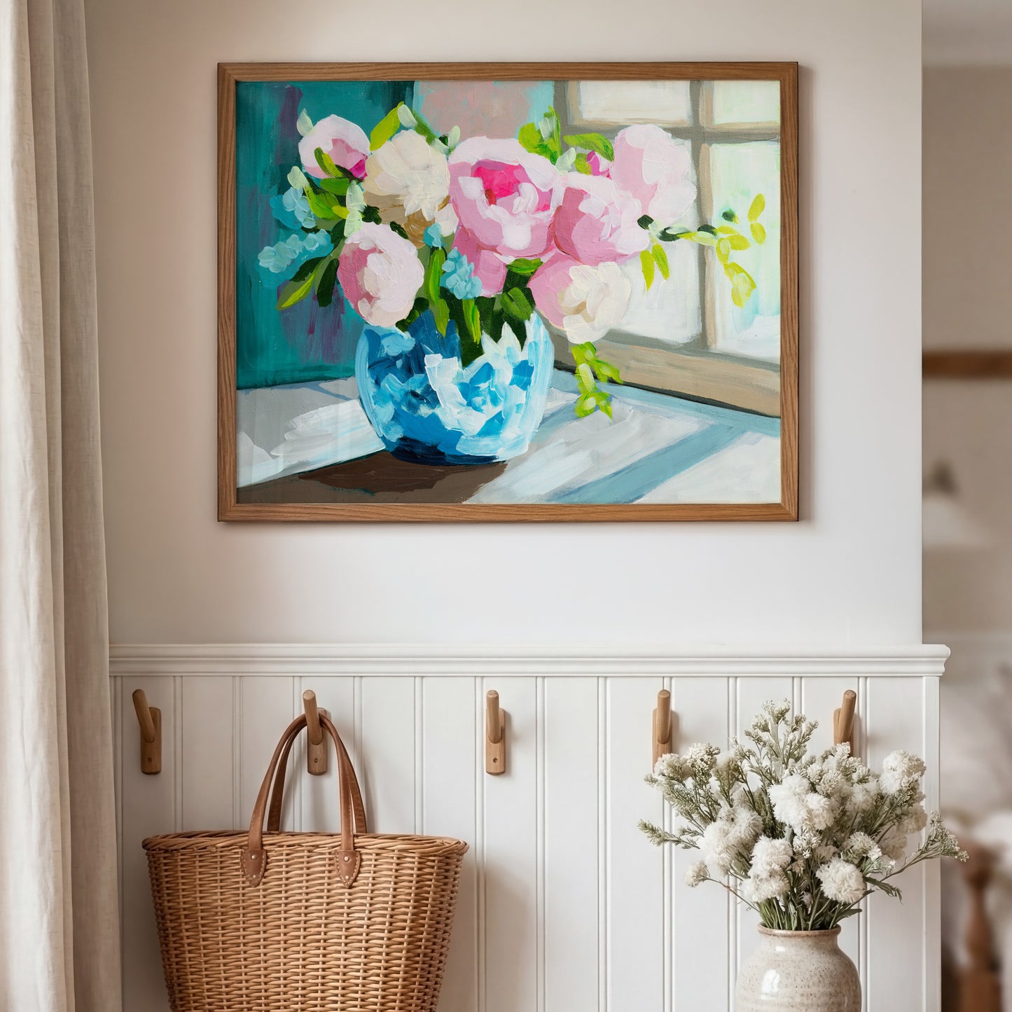 Peonies By The Window Fine Art Print