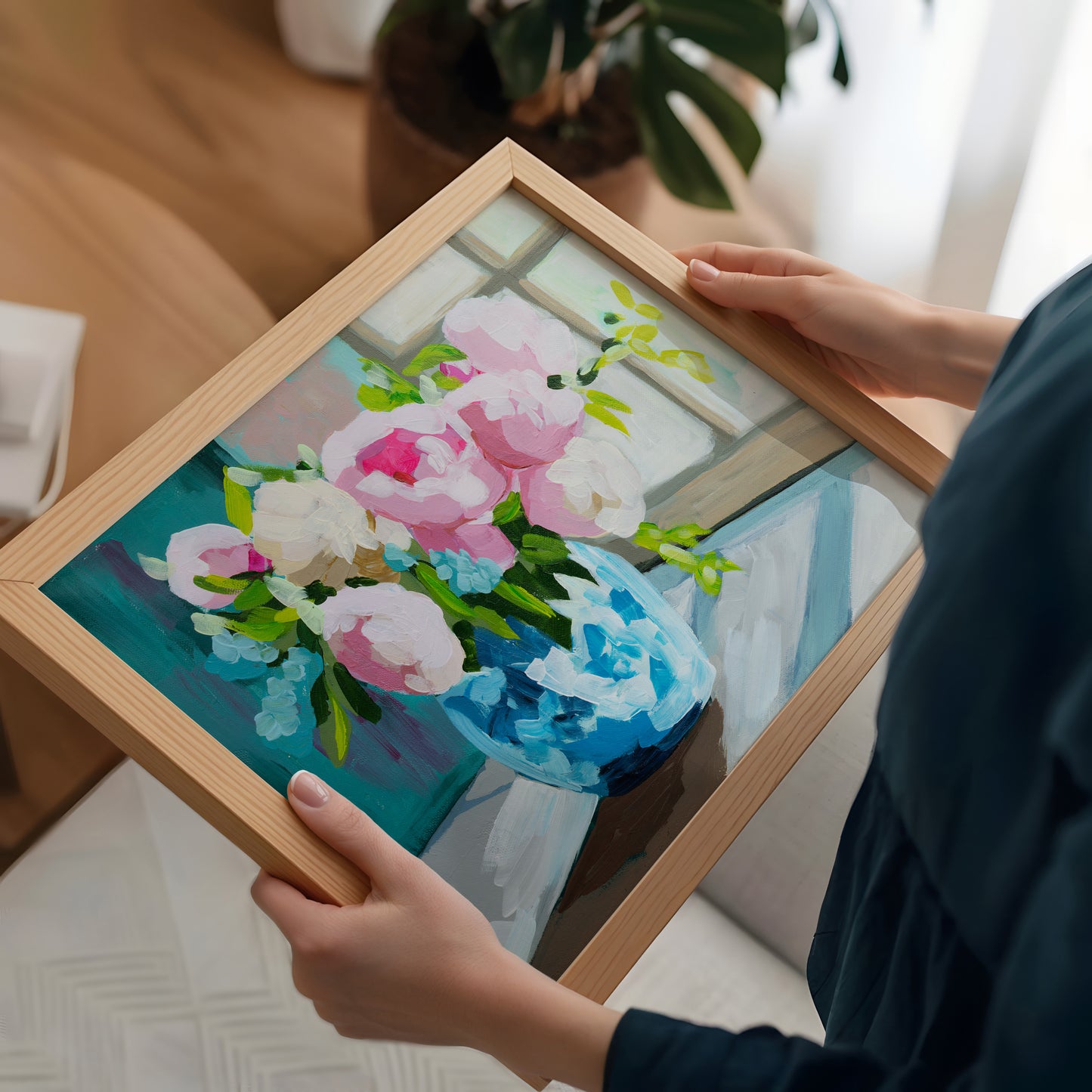 Peonies By The Window Fine Art Print