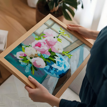 Peonies By The Window Fine Art Print
