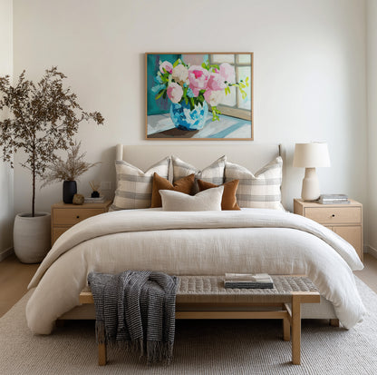 Peonies By The Window Fine Art Print