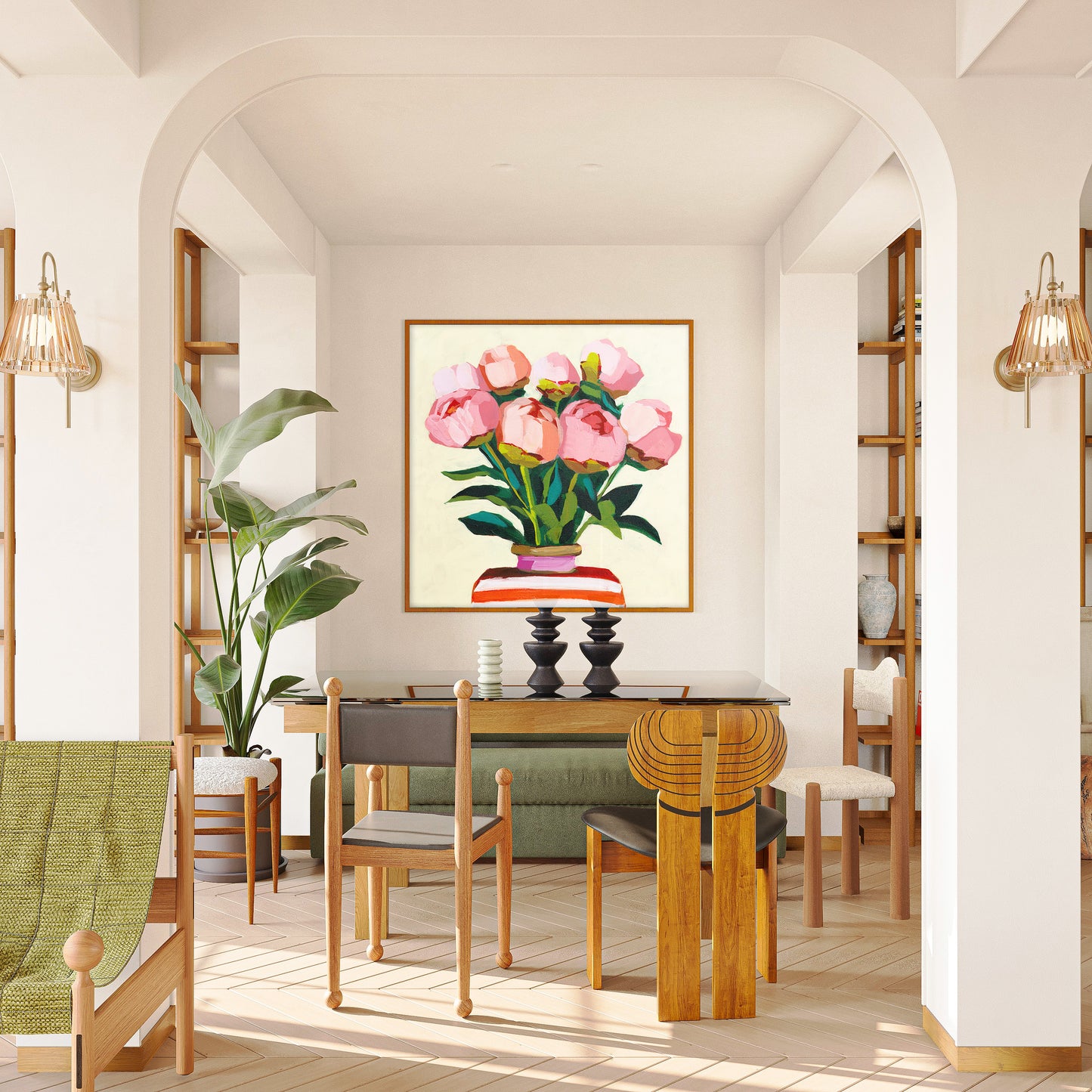 Peony Buds in Portofino Vase Fine Art Print